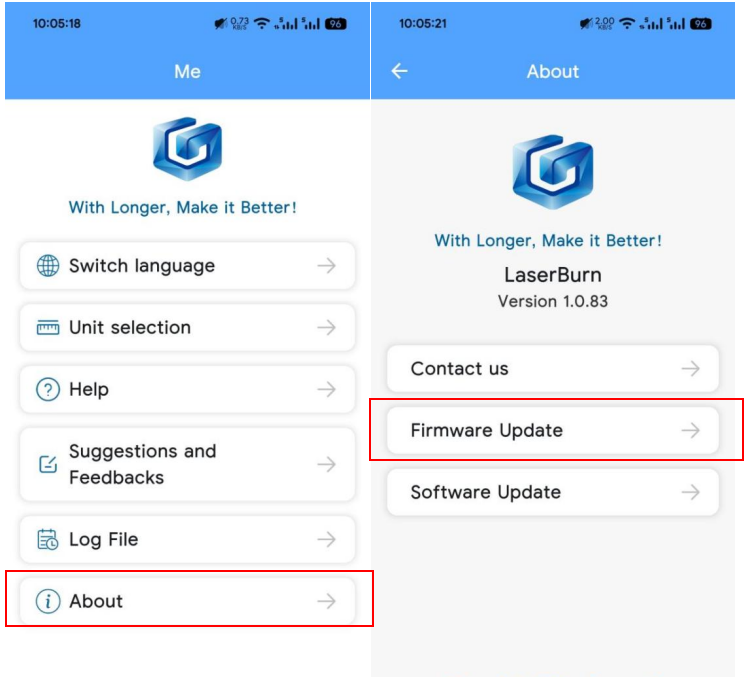 How to update the firmware