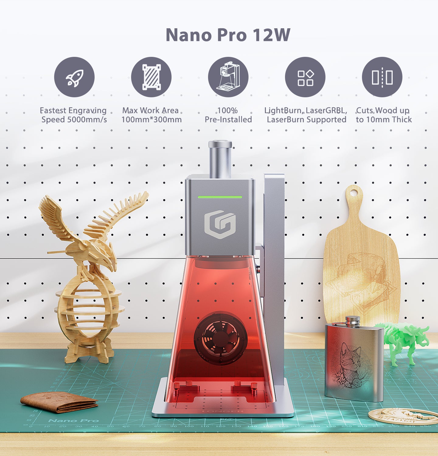 Longer Nano Pro 12W&Nano 6W Portable Laser Engraver