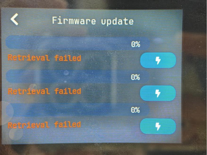 display a “Retrieval failed” message