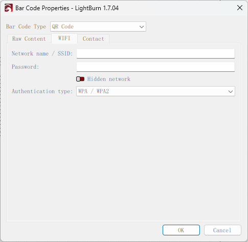 LightBurn Bar Code Properties 1