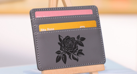 Custom engraved leather project created with Longer laser machines