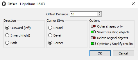 LONGER How To：Offset Shapes in LightBurn