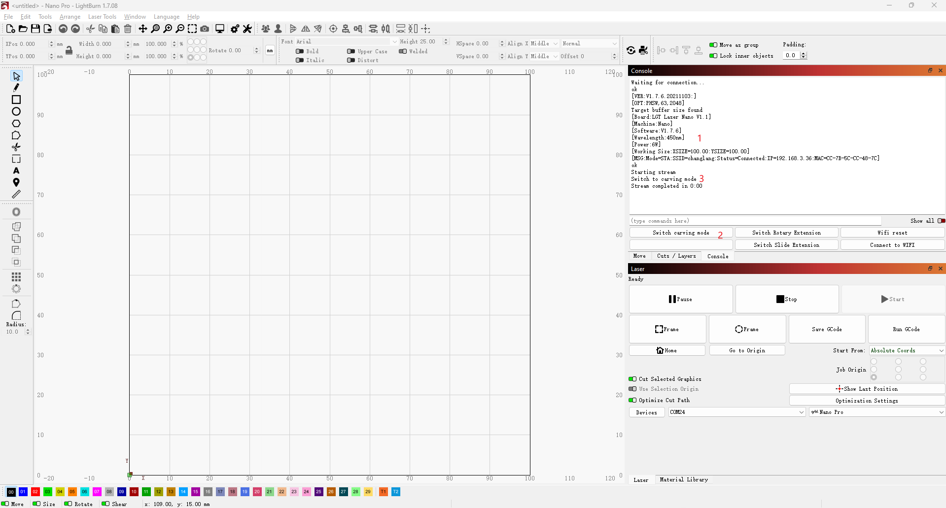 How to switch engraving mode with Lightburn