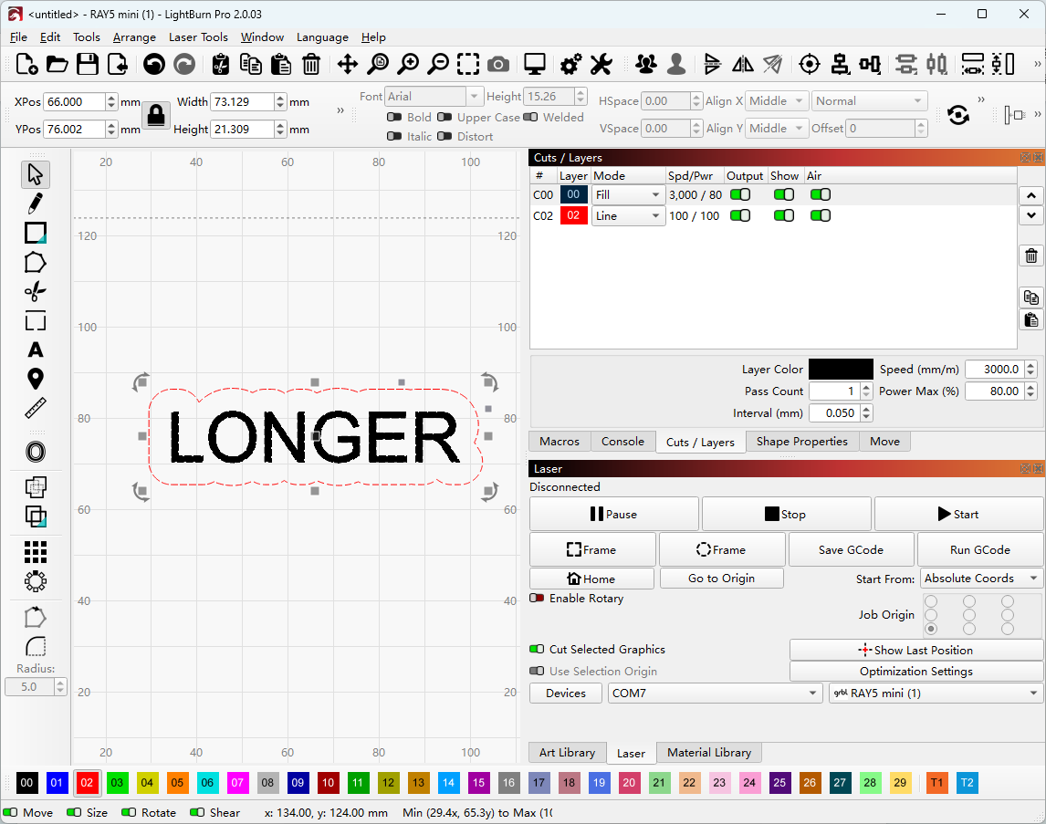 How to Simultaneously Engrave and Cut on Wood Using LightBurn Layers