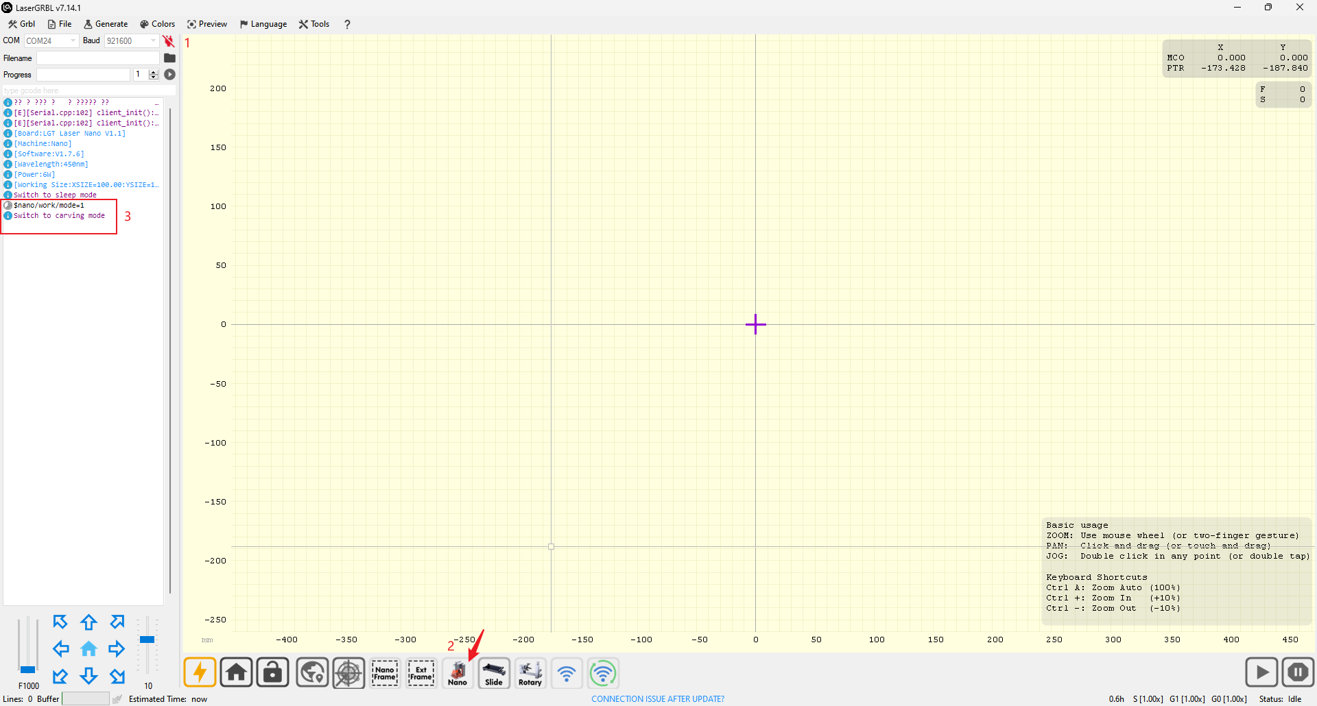 How to switch engraving mode with LaserGRBL