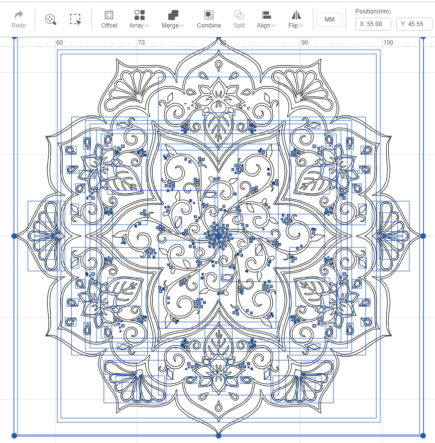 LaserBurn Object Management: Combine/Split and Layer Lock
