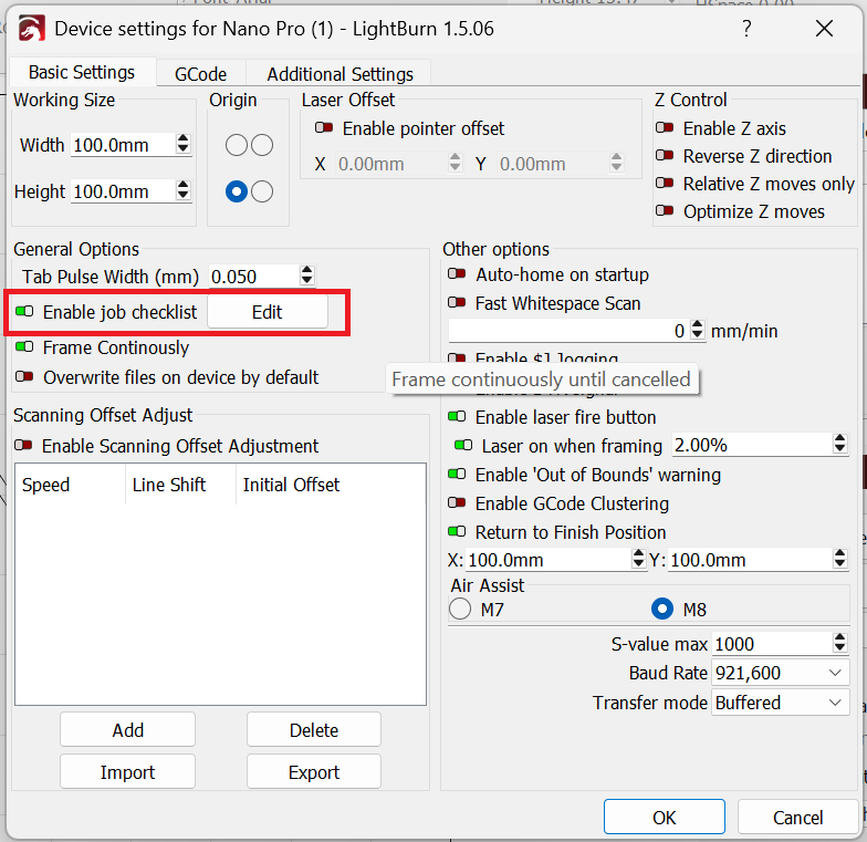 LONGER How to: Use Scissors Mode on Lightburn for Longer Laser Engravers