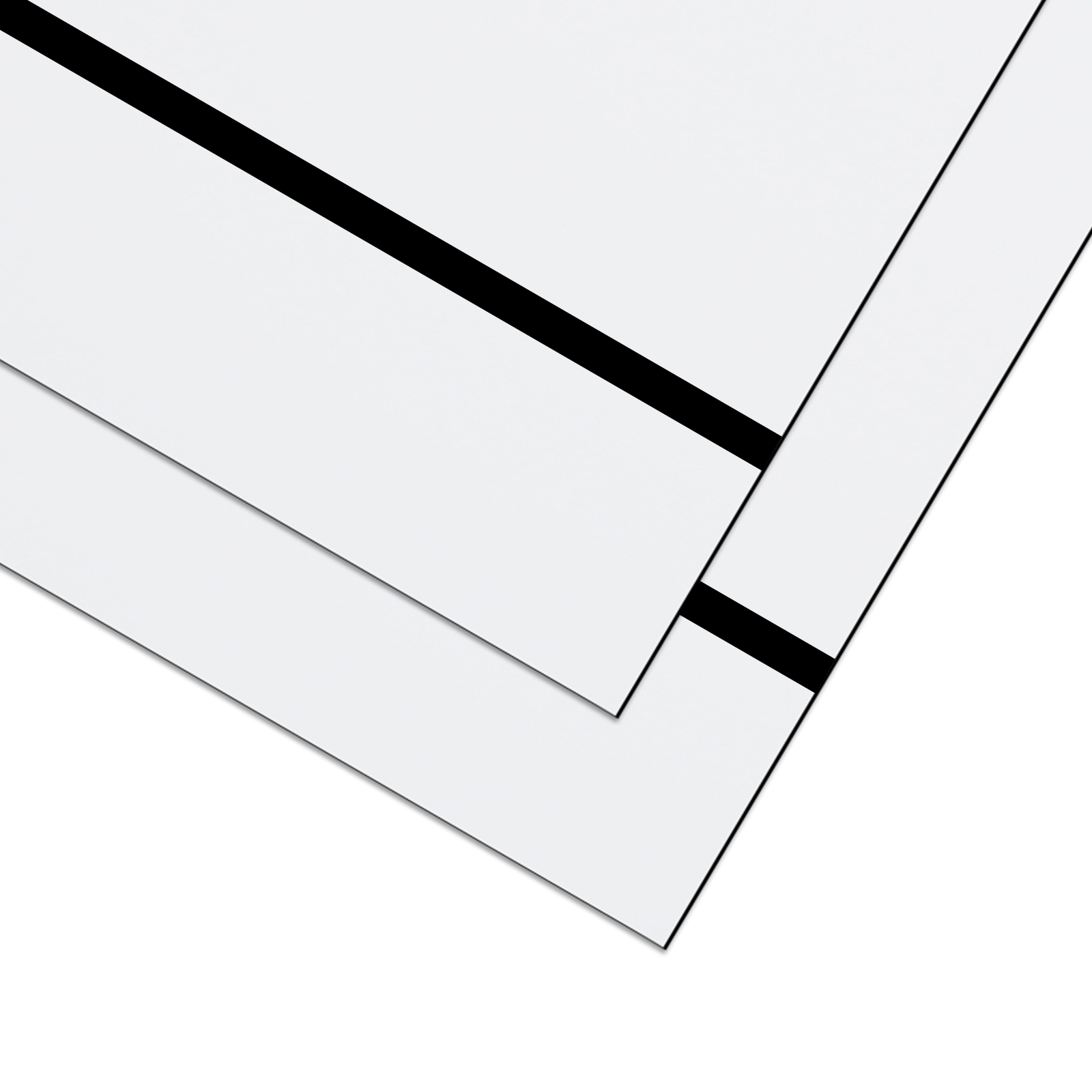1.3mm White to Black Two-Tone Acrylic Sheet (4pcs)