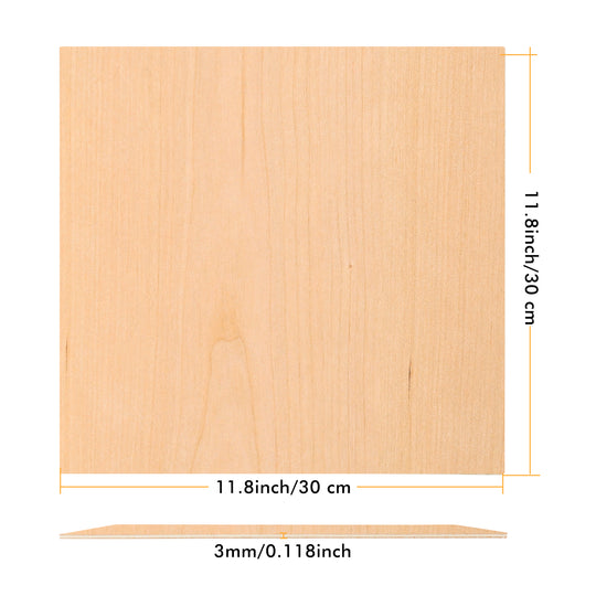 Längere, abwechslungsreiche Sperrholzplatten für Ihre Heimwerkerprojekte (11,8" x 11,8" x 0,118")