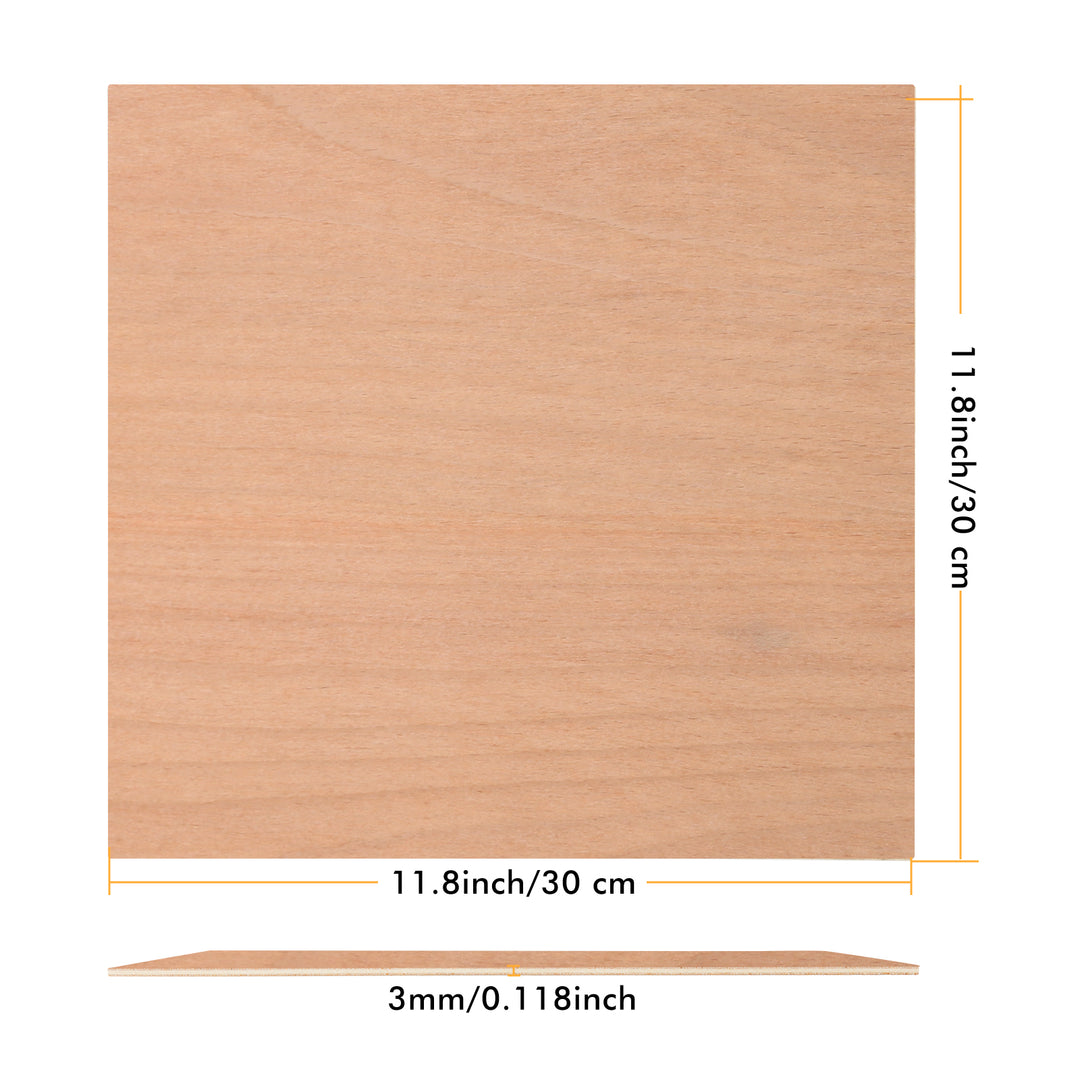 Längere, abwechslungsreiche Sperrholzplatten für Ihre Heimwerkerprojekte (11,8" x 11,8" x 0,118")