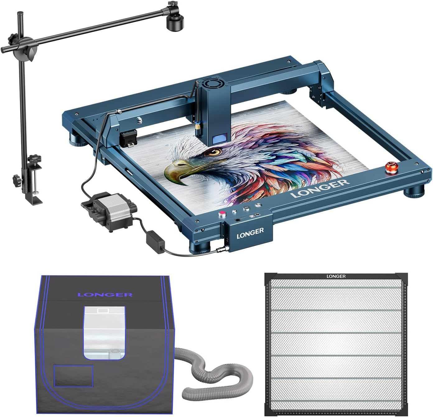 Longer B1 30W Laser Cutter with Air Assist, with Camera Kit, Auto Positioning & Capture,19.7