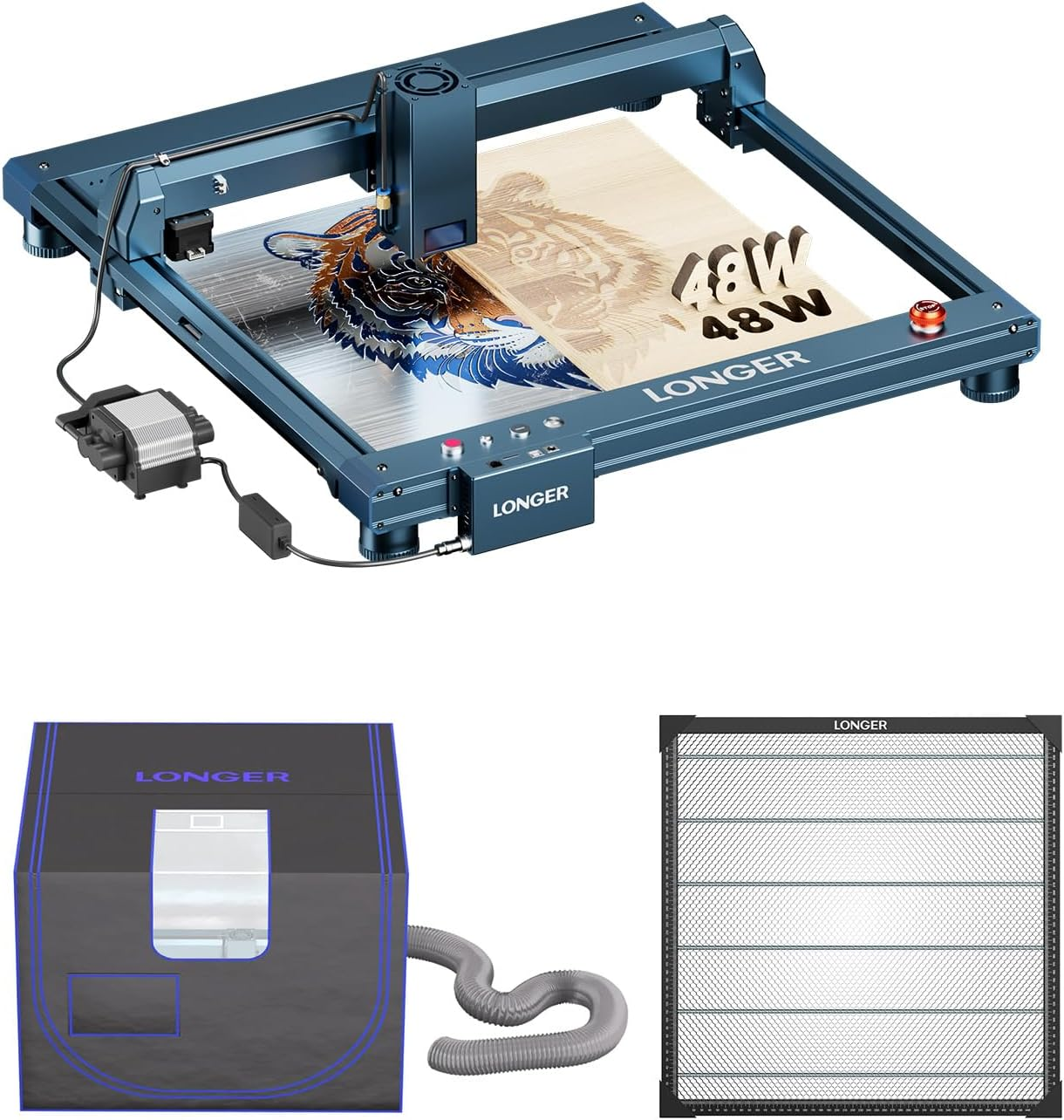 Longer B1 40W Laser Cutter with Air Assist, with 19.7
