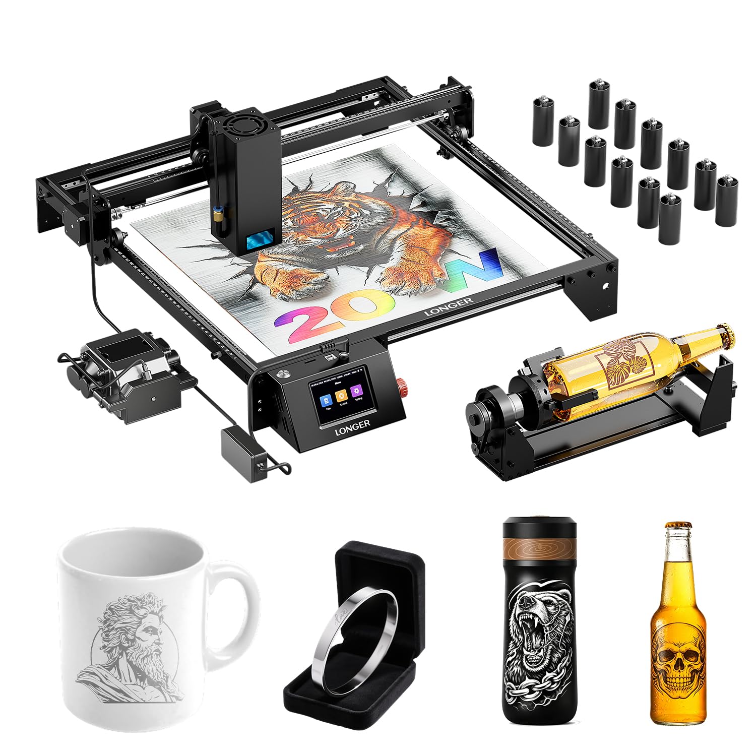 LONGER Ray5 20W Laser Engraver Bundle with Air Assist