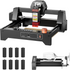 LONGER Ray5 mini 3.5W Laser Engraver with Rotary Roller Kit, 12000mm/min High-Speed Cutter for Wood, Metal, Acrylic, Leather, DIY CNC, 130x140mm Engraving Area, WiFi, Emergency Stop Safety