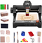 LONGER Ray5 mini 3.5W Laser Engraver with 175 Pcs DIY Material Package, 12000mm/min High-Speed Cutter for Wood, Metal, Acrylic, Leather, DIY CNC, 130x140mm Engraving Area, WiFi, Emergency Stop Safety
