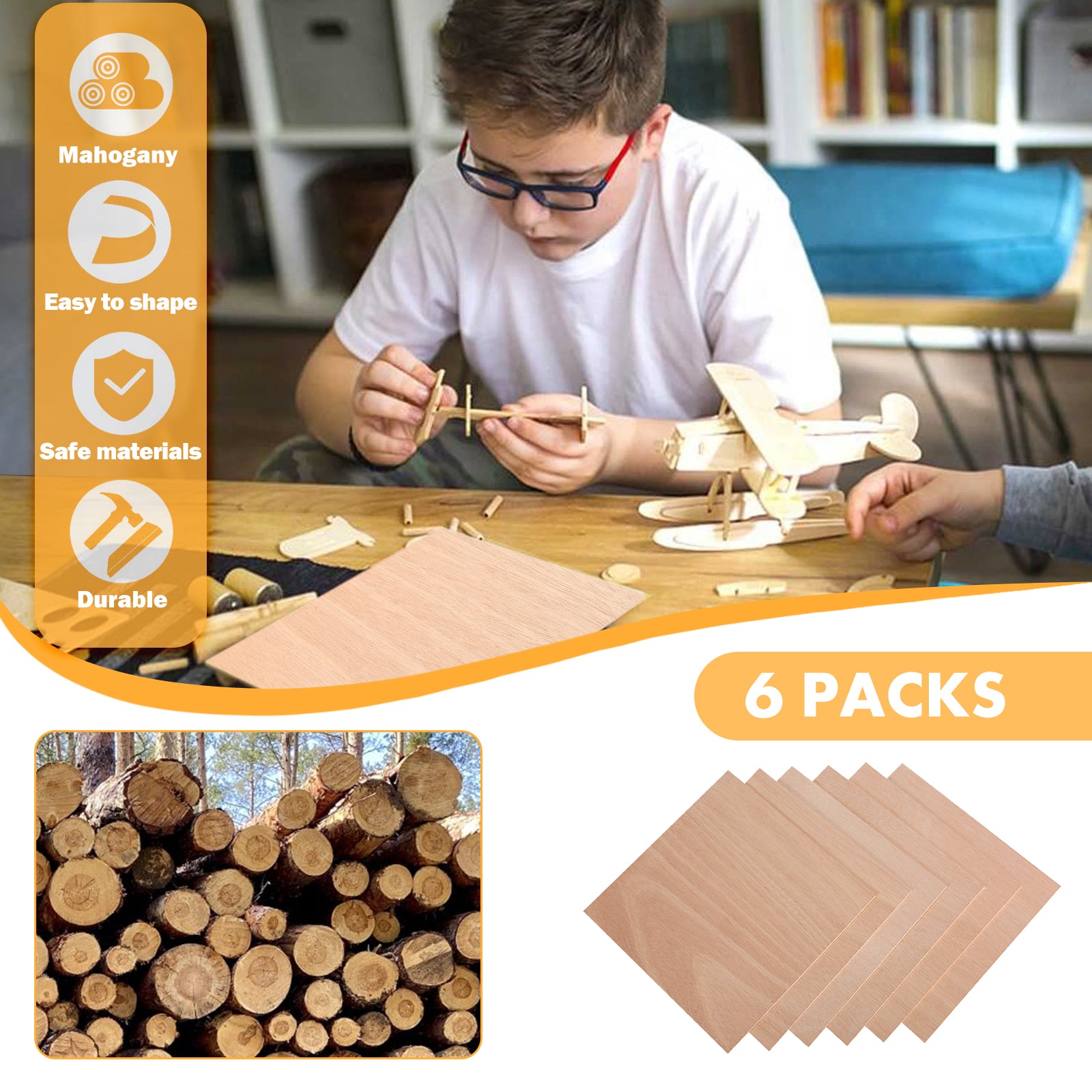 3mm Mahogany Plywood (4pcs)