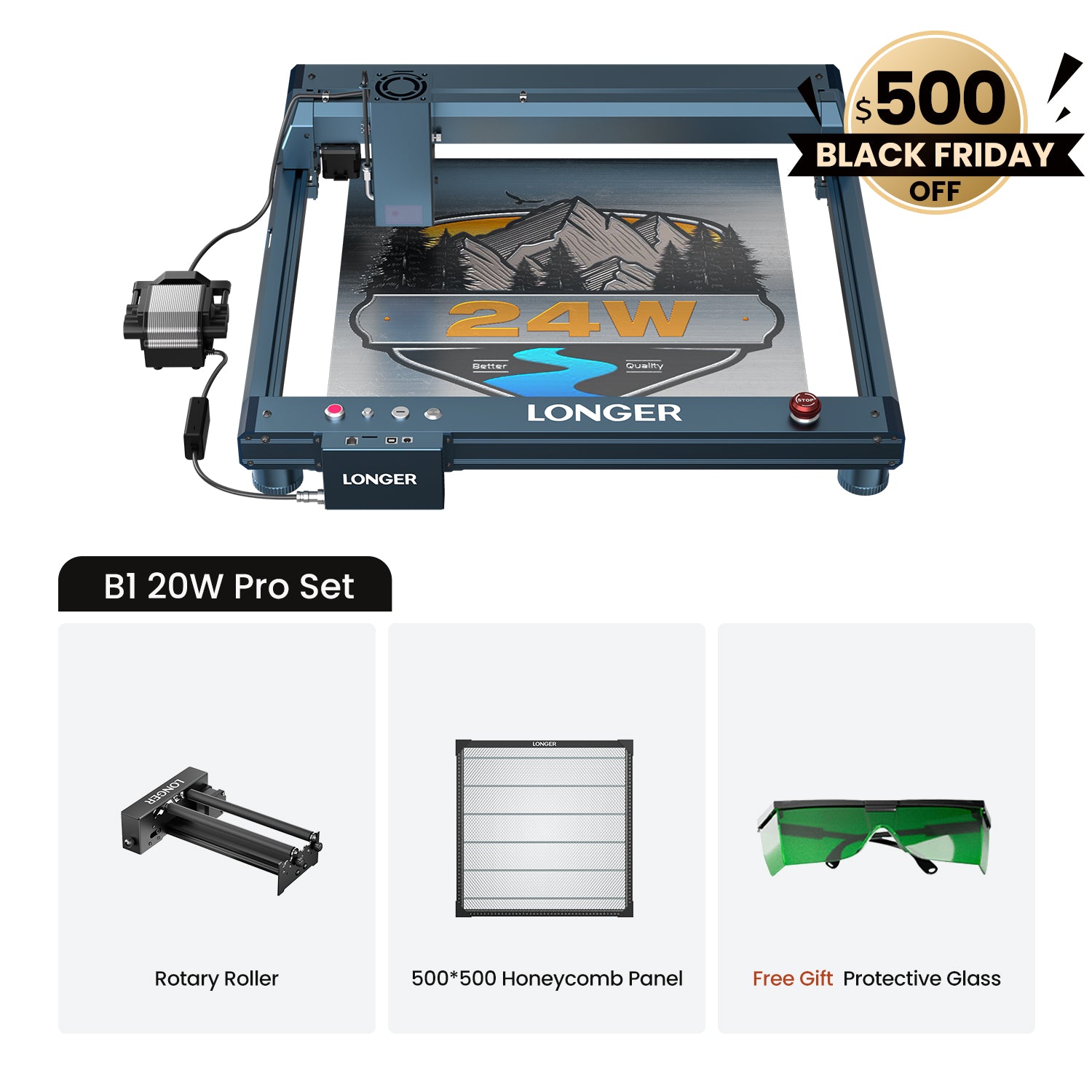 Láser B1 más largo 20W (potencia de salida 22-24W)