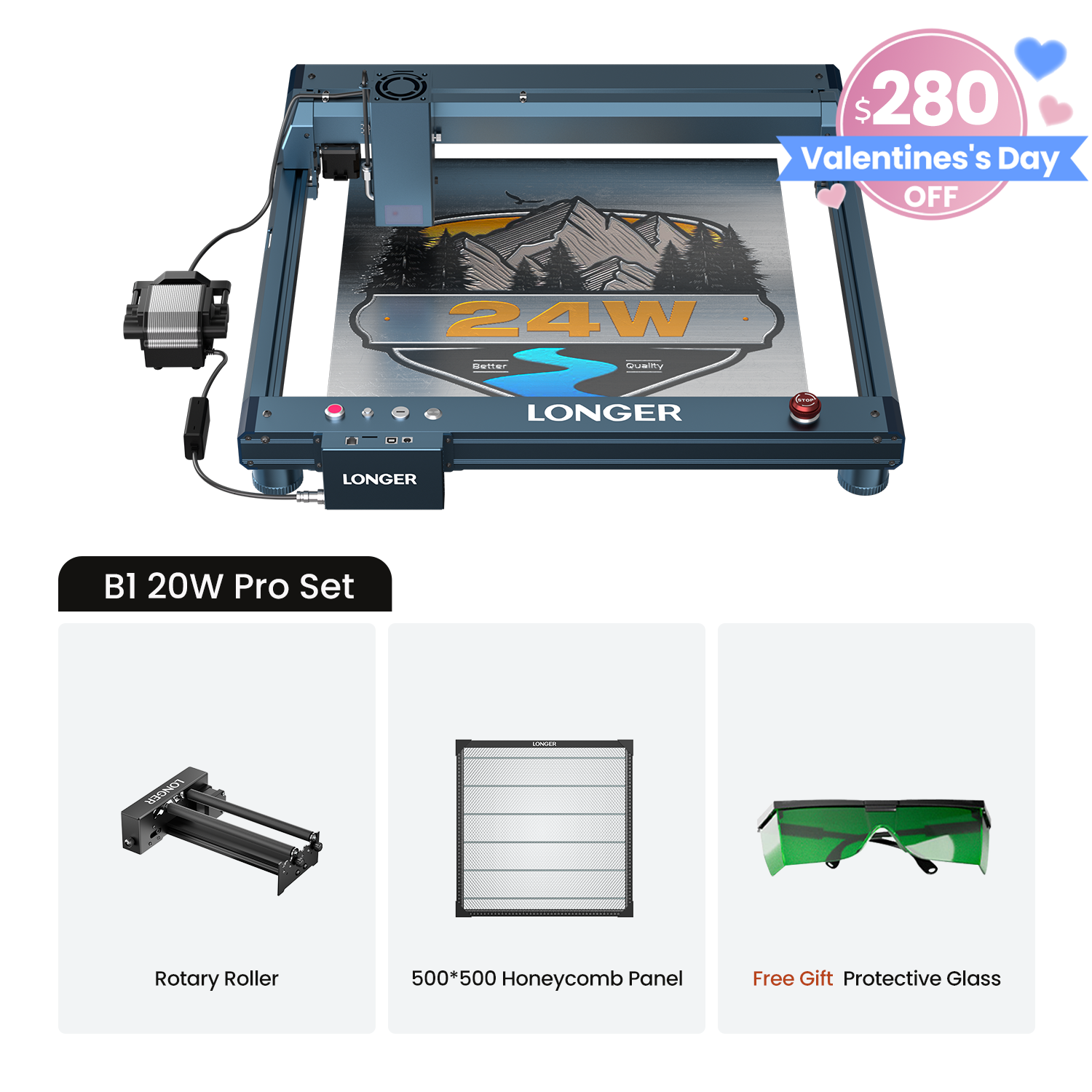 Láser B1 más largo 20W (potencia de salida 22-24W)