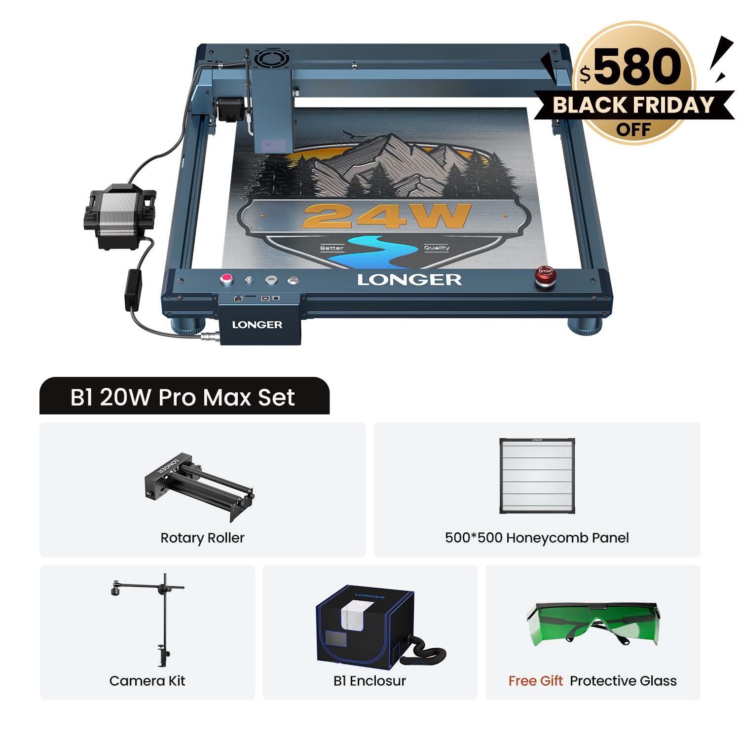 Láser B1 más largo 20W (potencia de salida 22-24W)