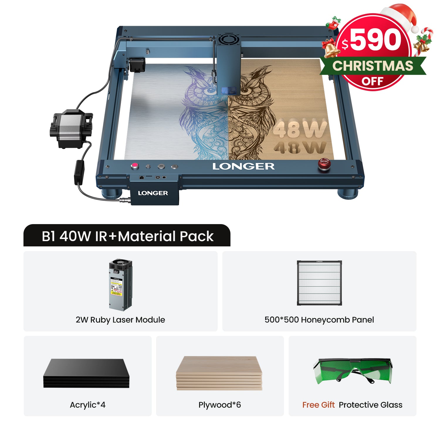 Longer B1 30W/40W Laser Engraving Machine