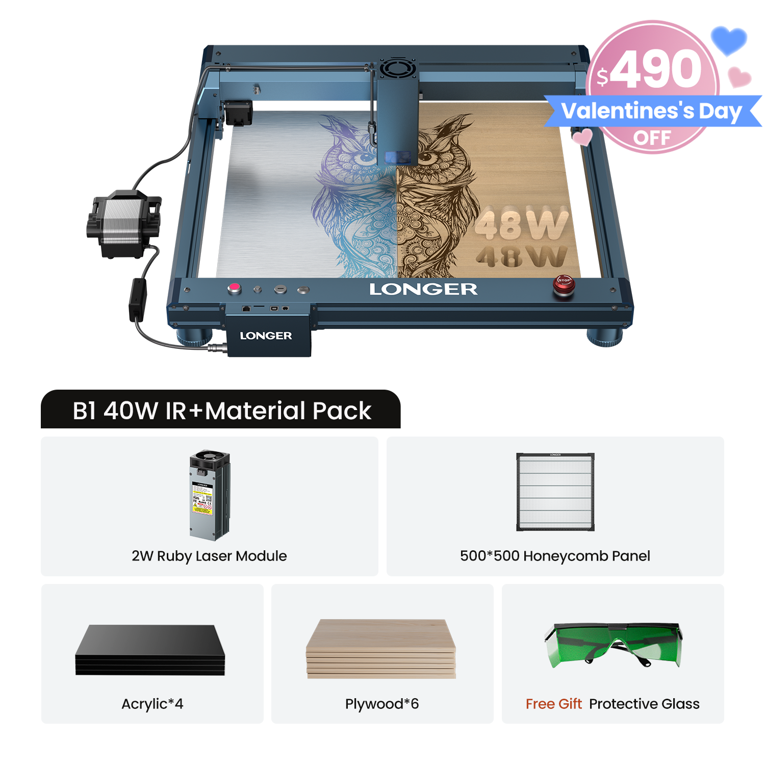 Longer B1 30W/40W Laser Engraving Machine