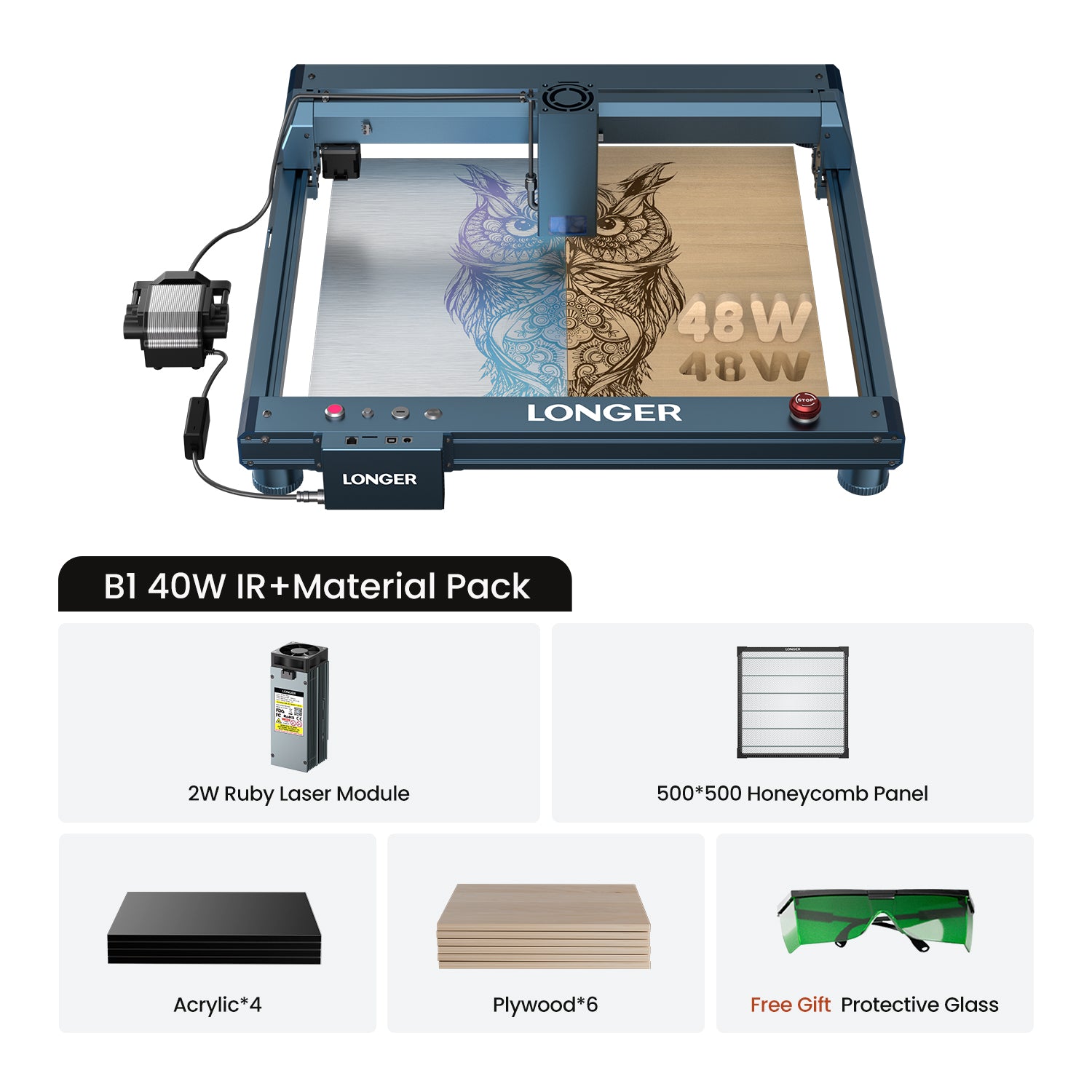 Longer B1 30W/40W Laser Engraving Machine