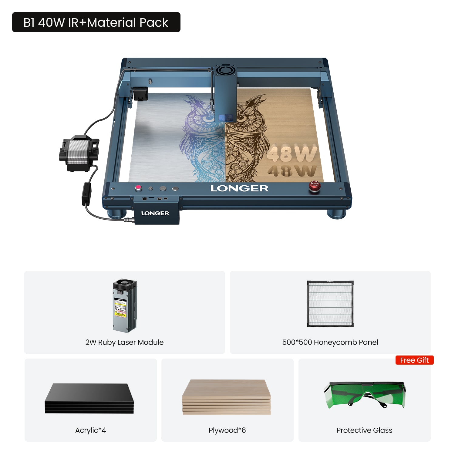 Longer B1 30W/40W Laser Engraving Machine
