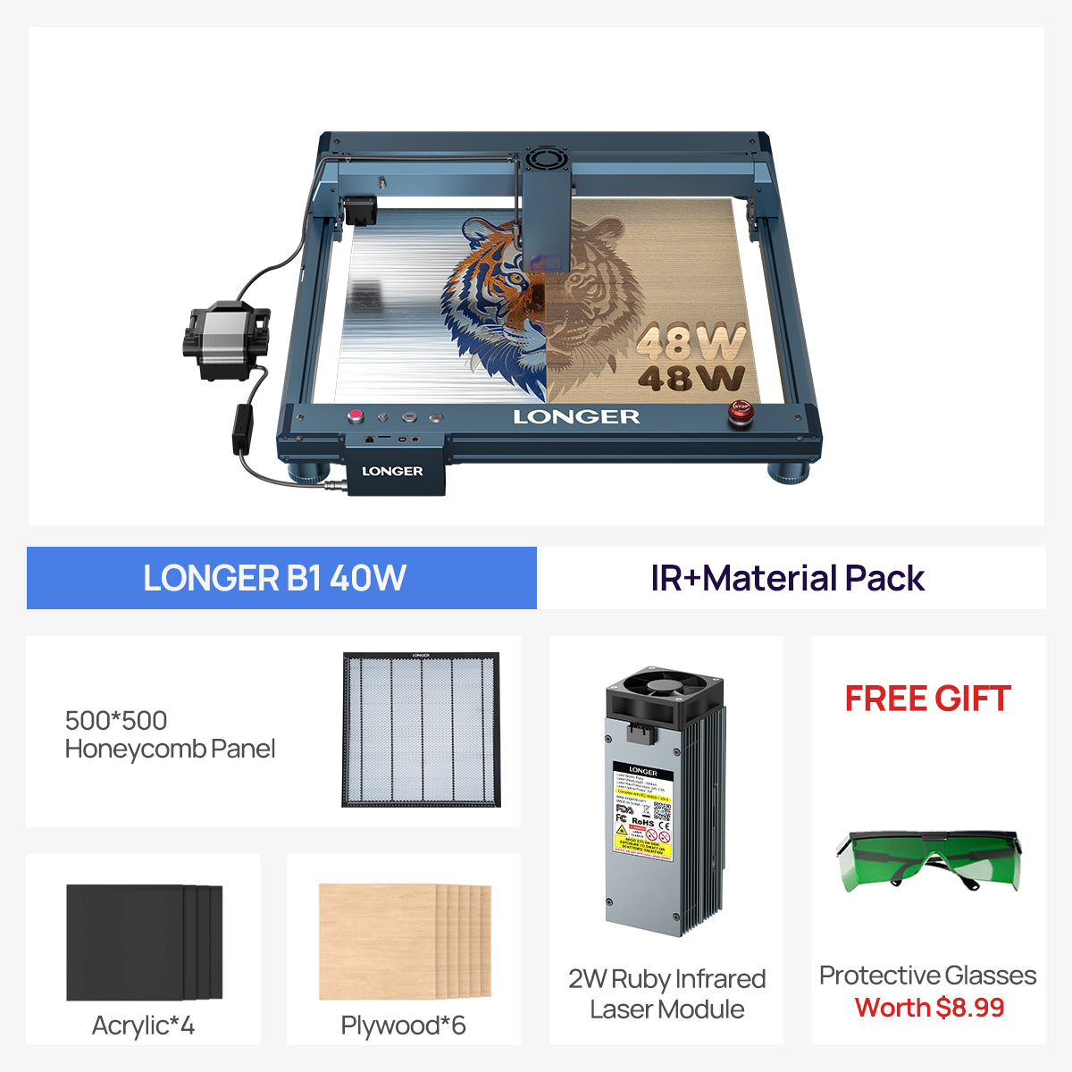 Longer B1 30W/40W Laser Engraving Machine