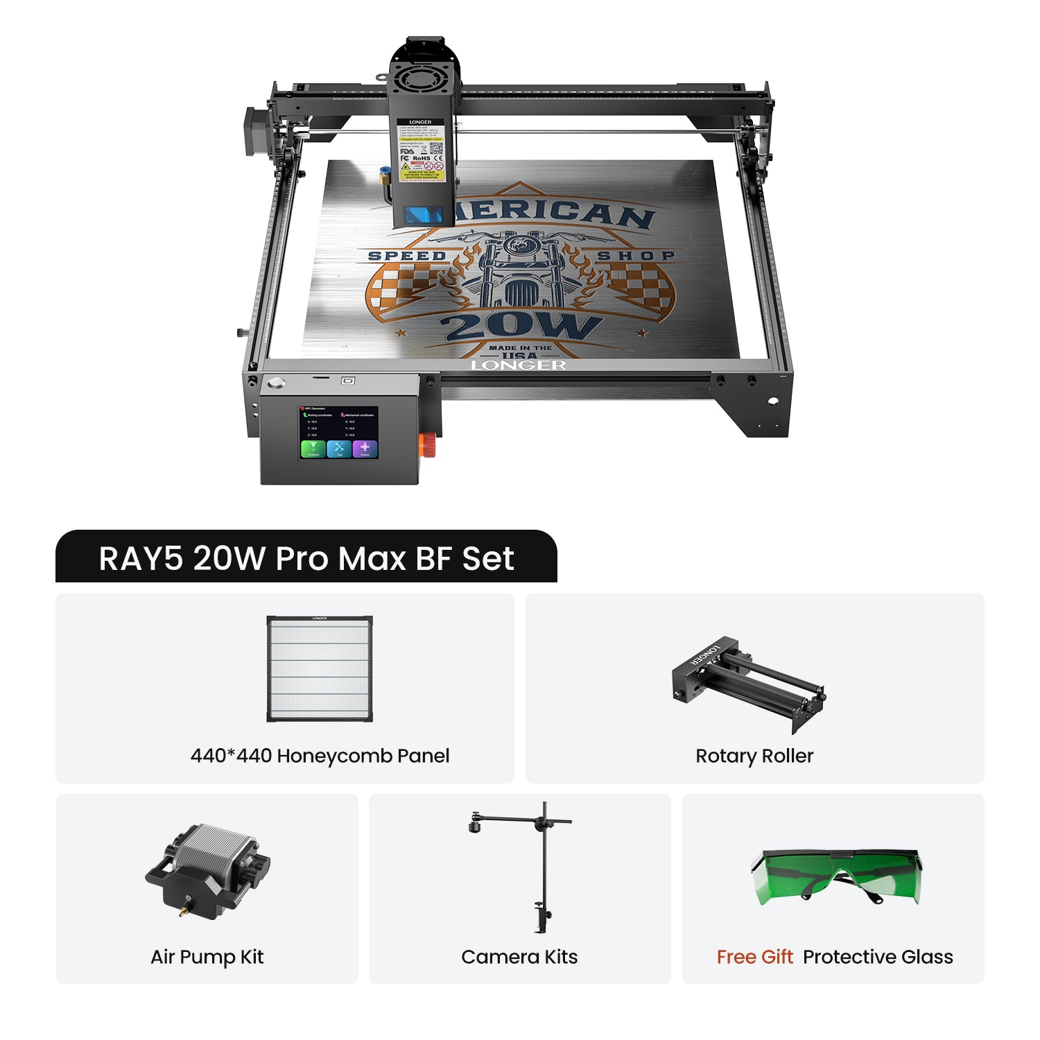 RAY5 20W Láser grabador