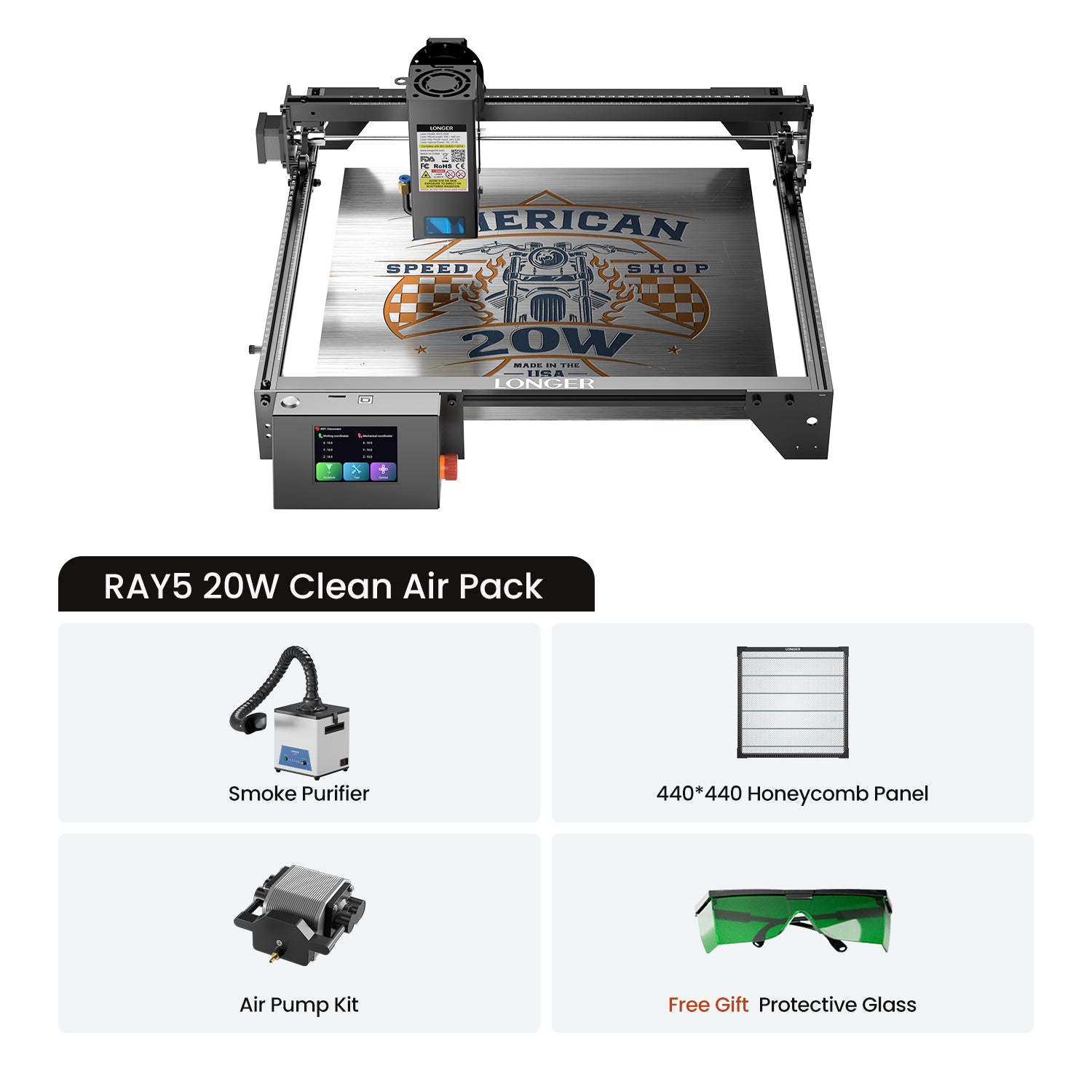 RAY5 20W Láser grabador