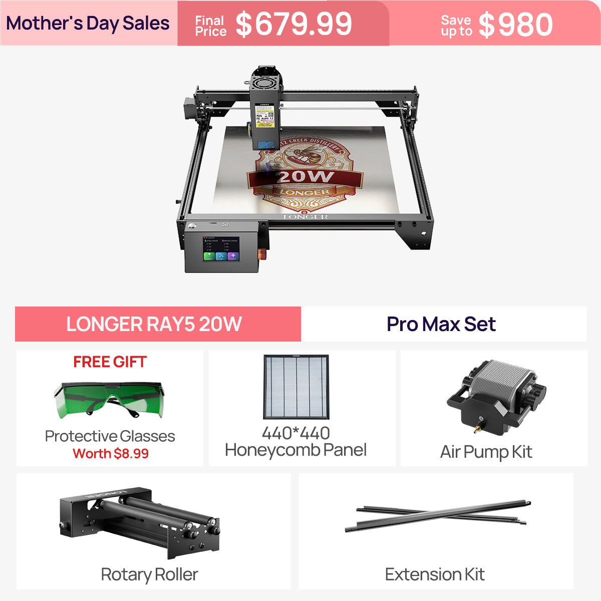Longer RAY5 10W/20W Laser Engraver