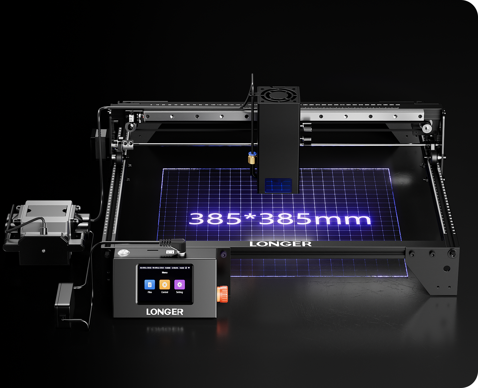 385x385mm Working Area